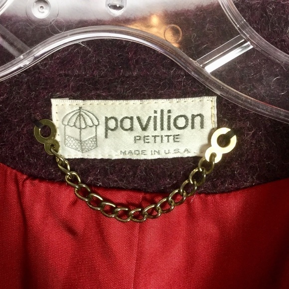 𝅺vintage Pavilion Dark Purple Wool Double Breasted Coat - Picture 5 of 7